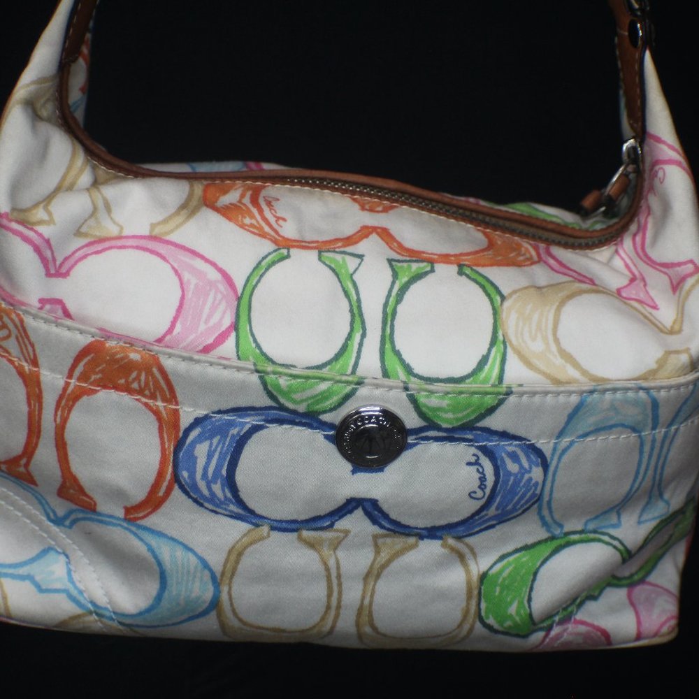 COACH MULTICOLOR SCRIBBLE SHOULDER BAG